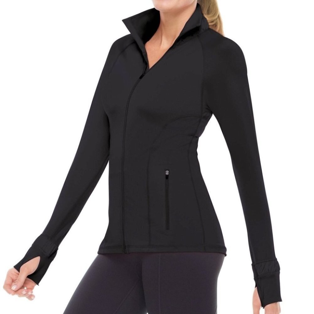 SPANX Black Contour Zip Up Jacket Size Small